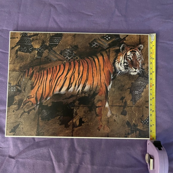 Stunning, African Animal Abstract Art Plaques.  Set of 3: Tiger, Lion, Antelope. - Picture 3 of 5